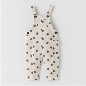 Zara linen polka dot jumpsuit